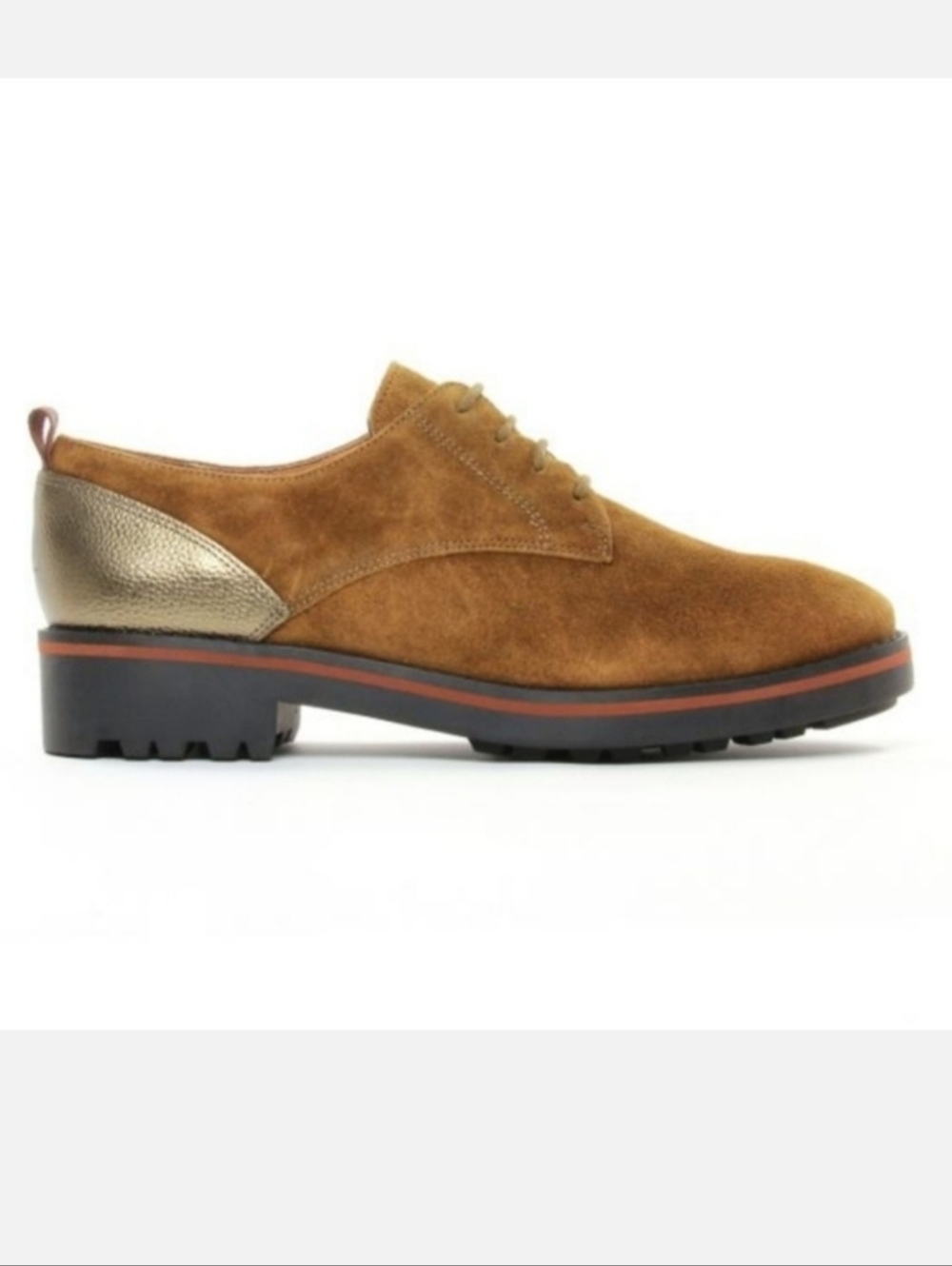 Emilie Karston Onaka Lace  Up Derby Shoes Caramel Nubuck Suede Leather 39/7.5